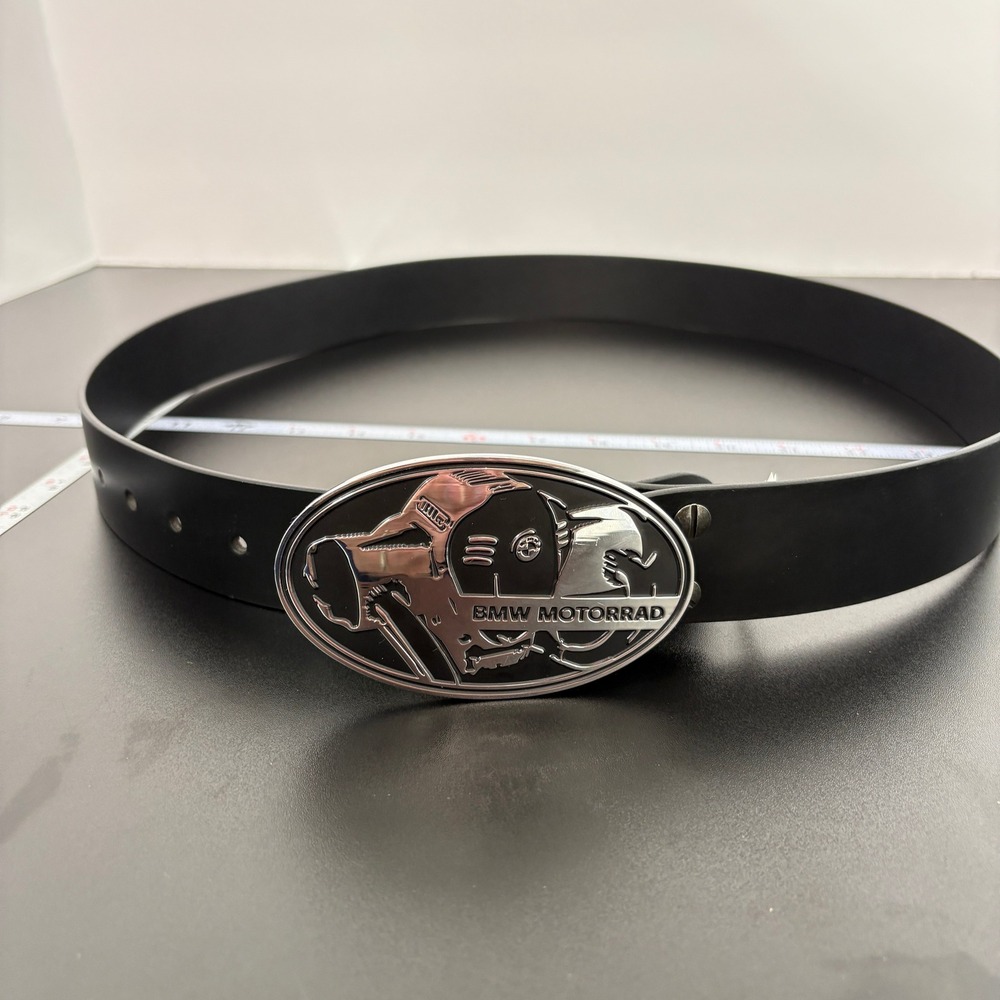 BMW Motorrad Unisex Belt 130cm Black Leather R 18 Motorcycle Buckle 7923622.3